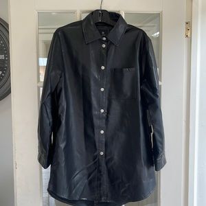 Faux Leather Shacket